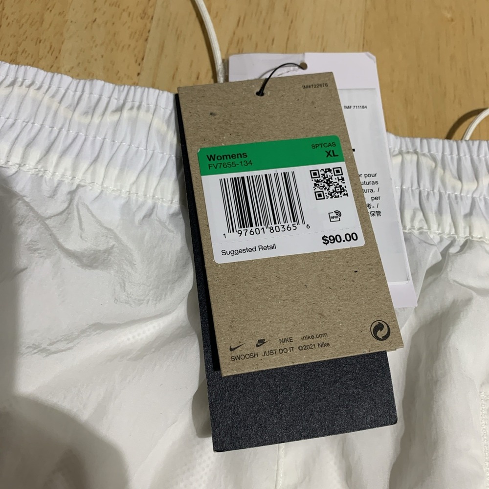 Nike Women's Windrunner High-Waisted Woven Open-Hem Pants Sail/Midnight Size XL - Picture 8 of 9